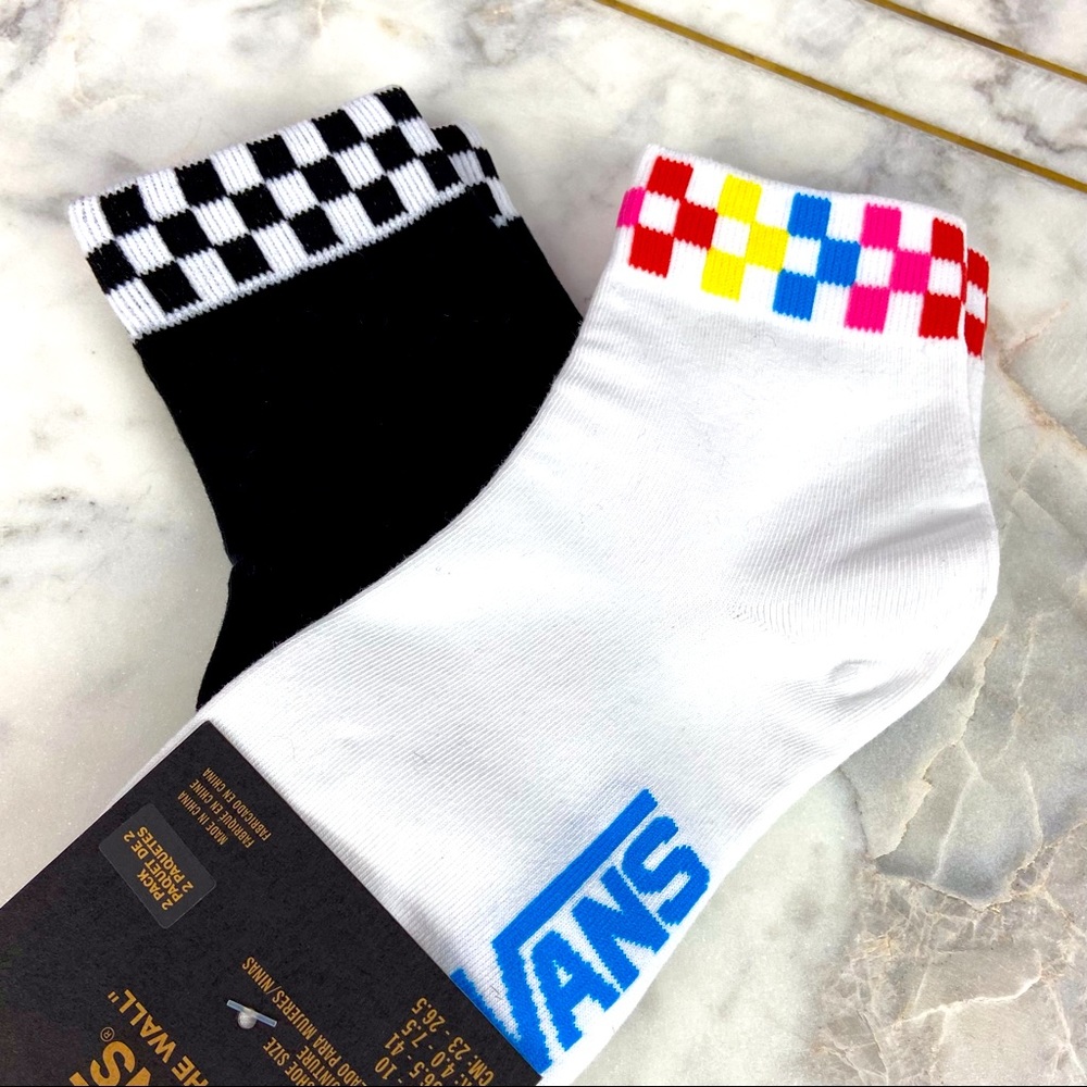 Vans Off The Wall Women’s Low Cut White & Black Ankle Crew Socks Size 6.5-10 New - Picture 4 of 7
